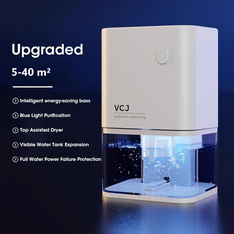 

Портативный осушитель 1,2 л Умный очиститель воздуха Машина для поглощения влаги для дома, комнаты, офиса Устраняет сырость, плесень и влагу EU Plug белый