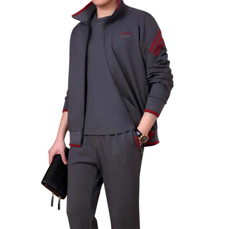 Men's Middle-Aged & Elderly Sportswear Set - Spring/Autumn Casual Two-Piece