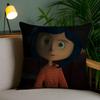 C-Coraline Anime Pillow Case Anti-Dustmite Pillowcase Invisible Zipper Silky Short Plush Sofa Cushion Cover