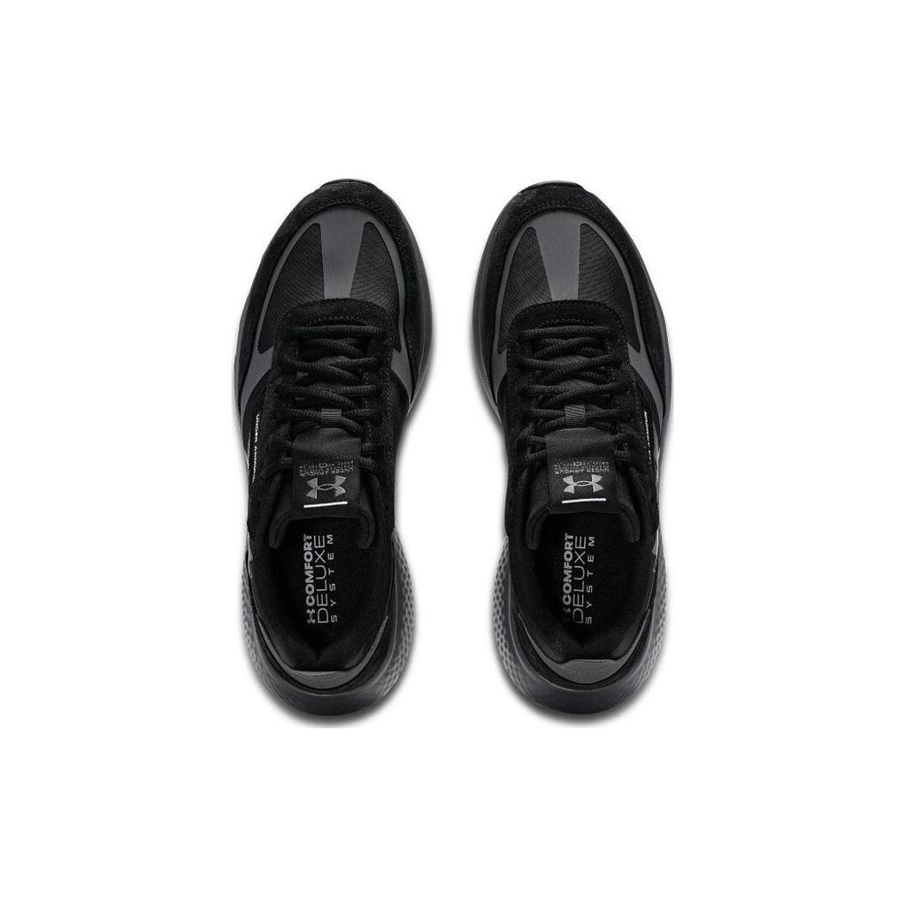 Under Armour Decoy Lux Comfortable Sports Fabric Leather Breathable Low-Top Training Running Shoes Men Sneaker Black 3028612-001