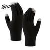 Thermal Wool Lined Mittens Knitted Touchscreen Gloves for Women Men Winter Warm Five Finger Gloves Daily Commuting Driving Cold Weather Texting And
