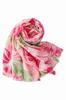 Pink and Green Floral Shawl - 100% Viscose, 180X90