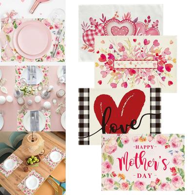 4Pcs Party Placemats Dining Table Mat Easy To Clean Wipeable Heat Resistant Pads Dinner Mats for