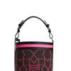 FILA Emerald Fashion Versatile Geometric Pattern Jacquard Fabric Combined With Cow Split Leather Shoulder Tote Bag Women bags F13W234161FDY