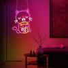 Cute Cat Boba Tea LED Neon Signs for Wall Decor, Aesthetic Room Decor Neon Light, USB Hanging Night Lamp for Bedroom Bar Party