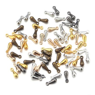 100/200pcs 2×7 3×9mm Alloy Water Drop End Beads For Jewelry Making DIY Necklace Pendant Extender Chain Tail Chain Accessories
