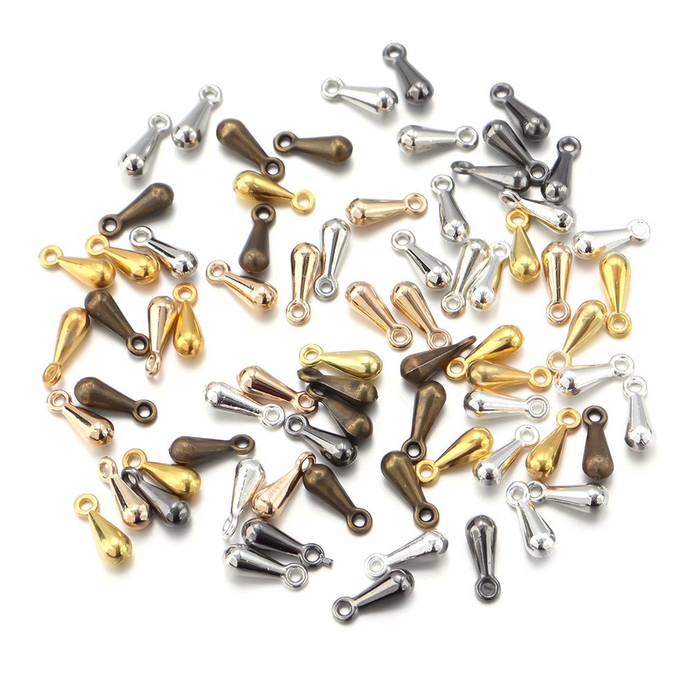 Louleur Gold Plated Water Droplets Water Drop End Beads Ends Extended Extension Chains Tails Clasp For Necklace Bracelet Jewelry