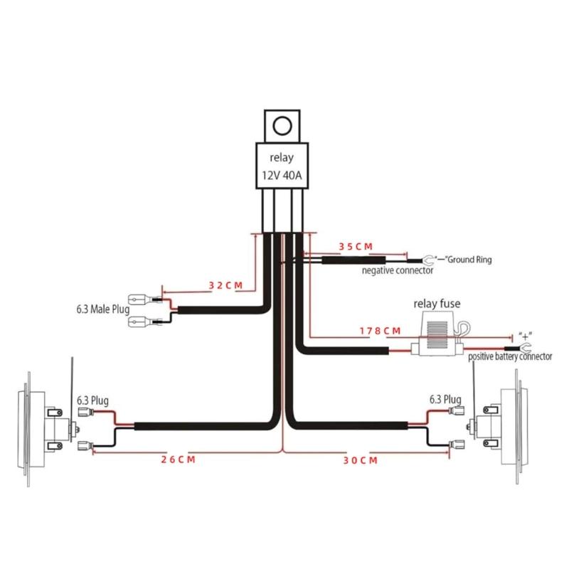 Vehicle Cable 12V Wire Bundle Waterproof Auto Light Wiring Set Clear Turn Signal Light Wiring Universal Horn Wiring