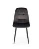 W160 krzesło pikowane welurowe velvet czarne, czarne nogi, oparcie