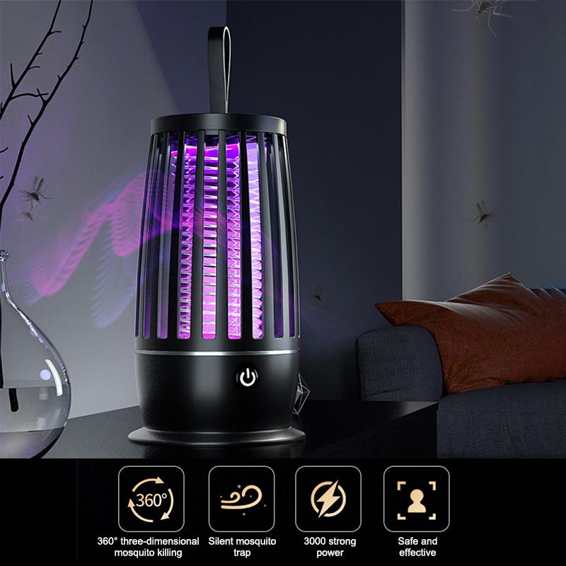 1 Set Portable Electronic Pest Repellent Anti Mosquito Uv Light Usb-Powered Mute Mosquito Killer Lamp For Indoor Outdoor Camping