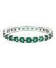 Alleun Silver 925 Couple Cubic Square Thin Ring Green
