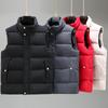 Men's Padded Vest Winter  Fashion Stand Collar Thick Warm Black Sleeveless Jackets Plus Size Korean Style Waistcoat