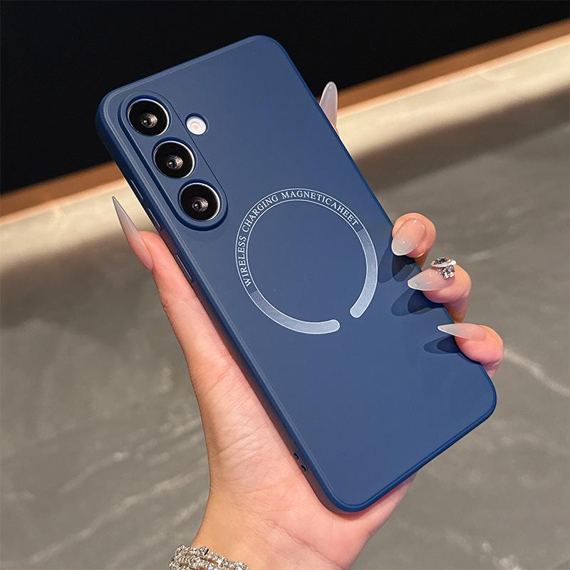 Compatible Samsung S25Fe Liquid Silicone Rubik's Cube Magnetic Phone Case, Full Coverage, Drop-proof