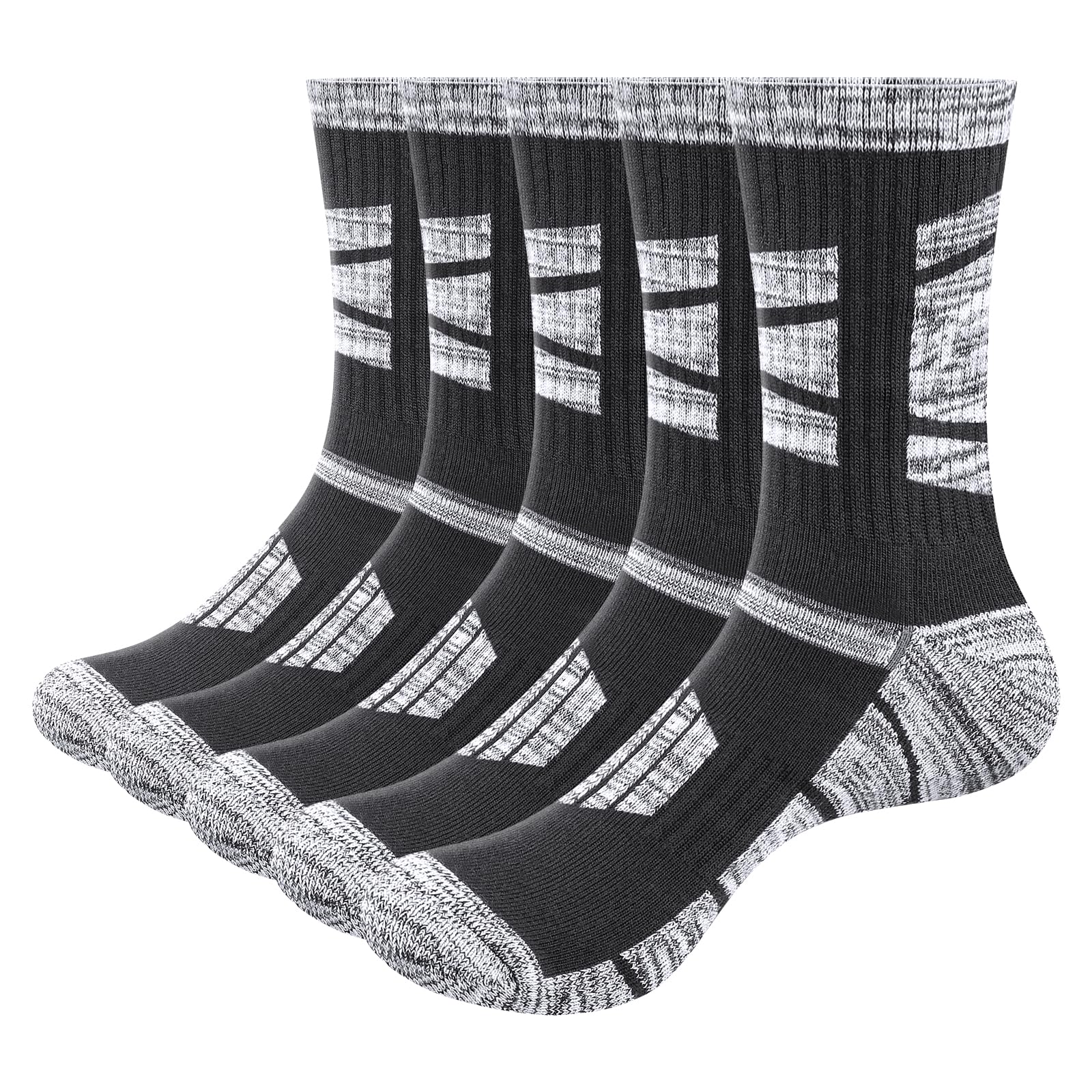 

[YUEDGE] Men s Socks, Sports Socks, Breathable, Sweat-Absorbing, Odor-Resistant, Thick Cotton Cushioned Crew Socks, Hiking, Work Socks, Suitable for M