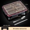 304 Stainless Steel 4-Compartment Lunch Plate with Lid