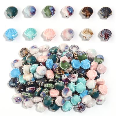 5pcs/lot Colorful Shell Ceramic Beads Loose Beads Spcaer Beads For Handmade Diy Jewelry Making Earring Ring Gifts Accessories