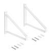 Supports Pour Étagères - EMUCA - Triangulaires - Acier Peint Blanc - Capacité 30 Kg - 2 Pièces
