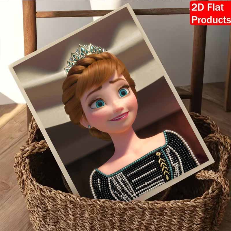 Disney Pearl Painting Frozen 2 Anna Handmade DIY Pearl Gemstone Painting Pictures Crafts Special Shape Home Wall Decoration