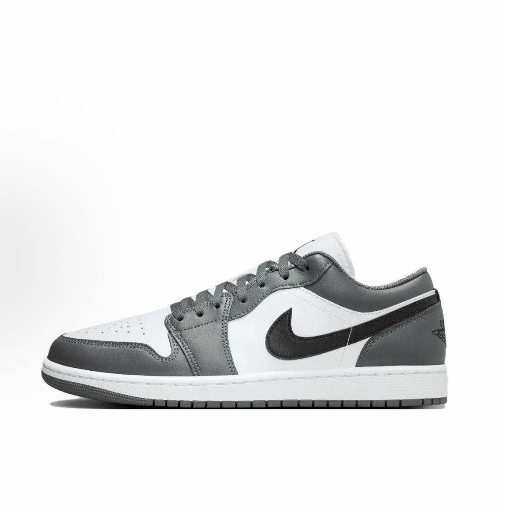 Jordan Air Jordan 1 Abrasion Resistant Low Top Vintage Basketball Shoes Unisex Black Gray 553558-152(Team719-SBOX)