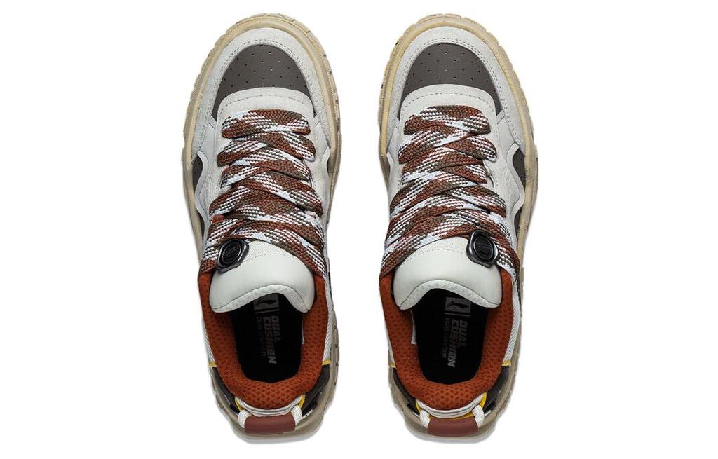 Li Ning 001 UNBLOCK Comfortable Slip Resistant Abrasion Resistant Low Top Skateboard Shoes Men's Taupe AGCT095-4