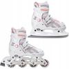 2-in-1 Roller Skates Raven Pulse White/Pink 33-36