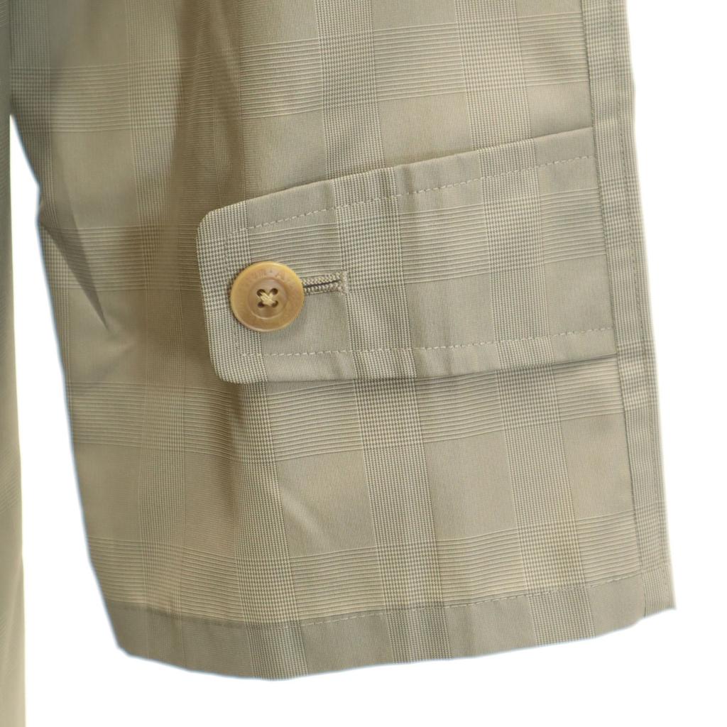 Aquascutum Wyprodukowano w Japonii Płaszcz ze stójką ze stali nierdzewnej w kratę beżowy Męski Używany