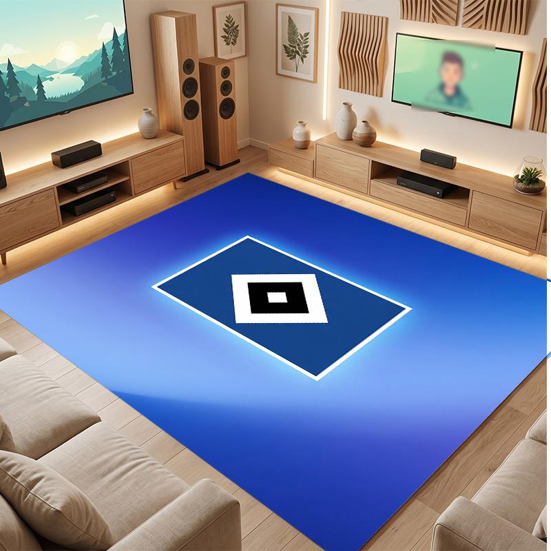 Tappeto in Velluto di Cristallo con Stampa Calcio Hamburger SV, Comodo Assorbente d'Acqua Antiscivolo Tappeto per Pavimenti Interni