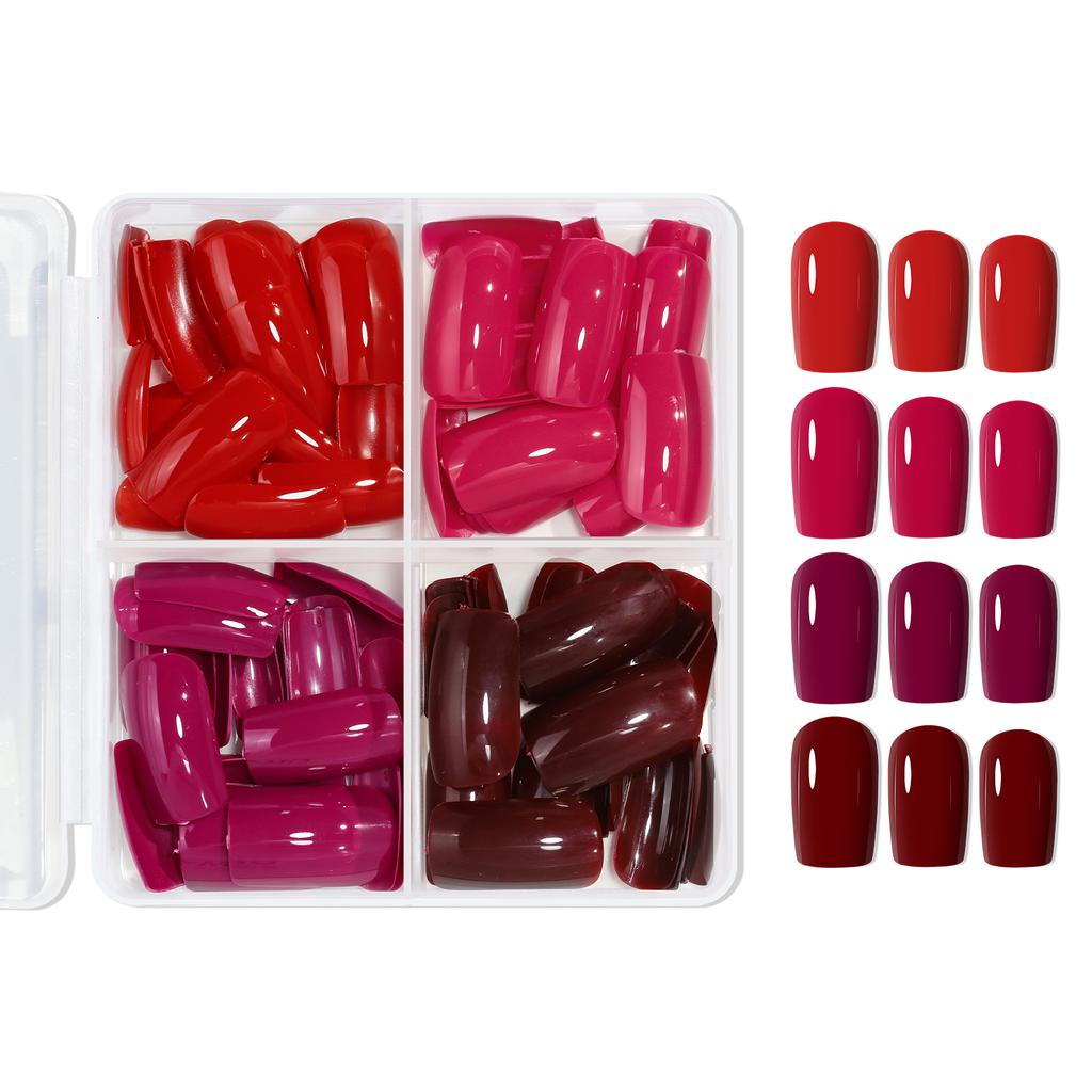 96Pcs Solid Matte Color Fake Nails Acrylic Full Cover Nail Tips Short Ballet Removable Wearing Press On Nails DIY Manicure Tools