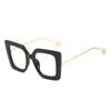 Plain Lens Glasses, Large Frame, Square-shaped Glasses, Blue Light Blocking Glasses, Batch 1916