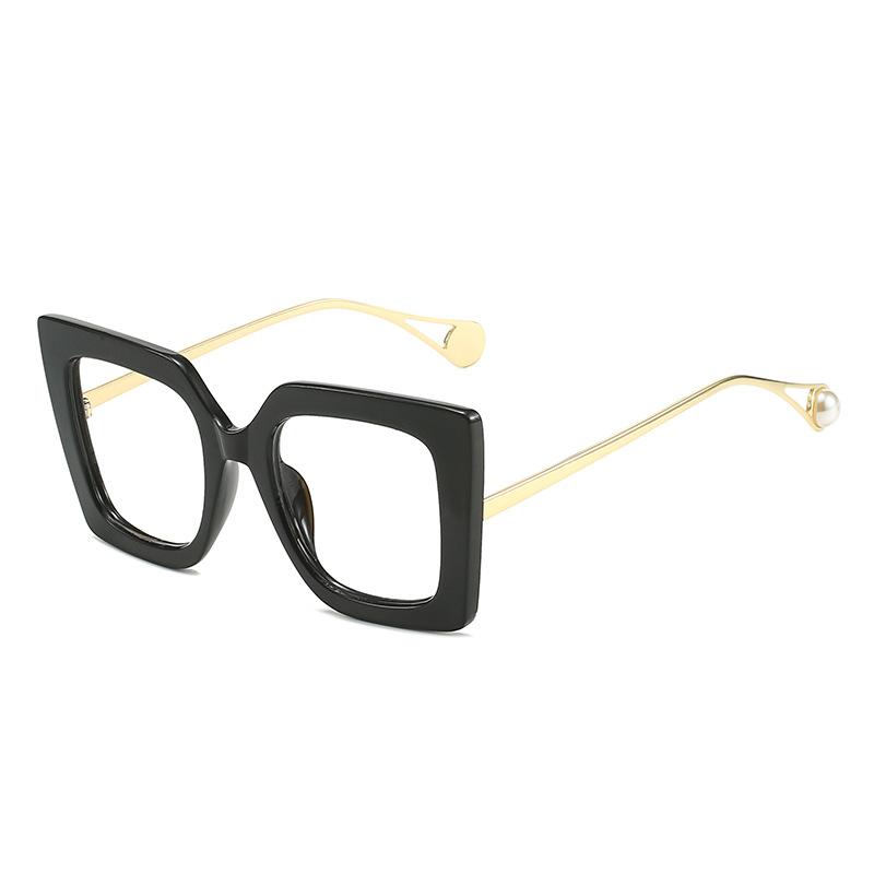 Plain Lens Glasses, Large Frame, Square-shaped Glasses, Blue Light Blocking Glasses, Batch 1916