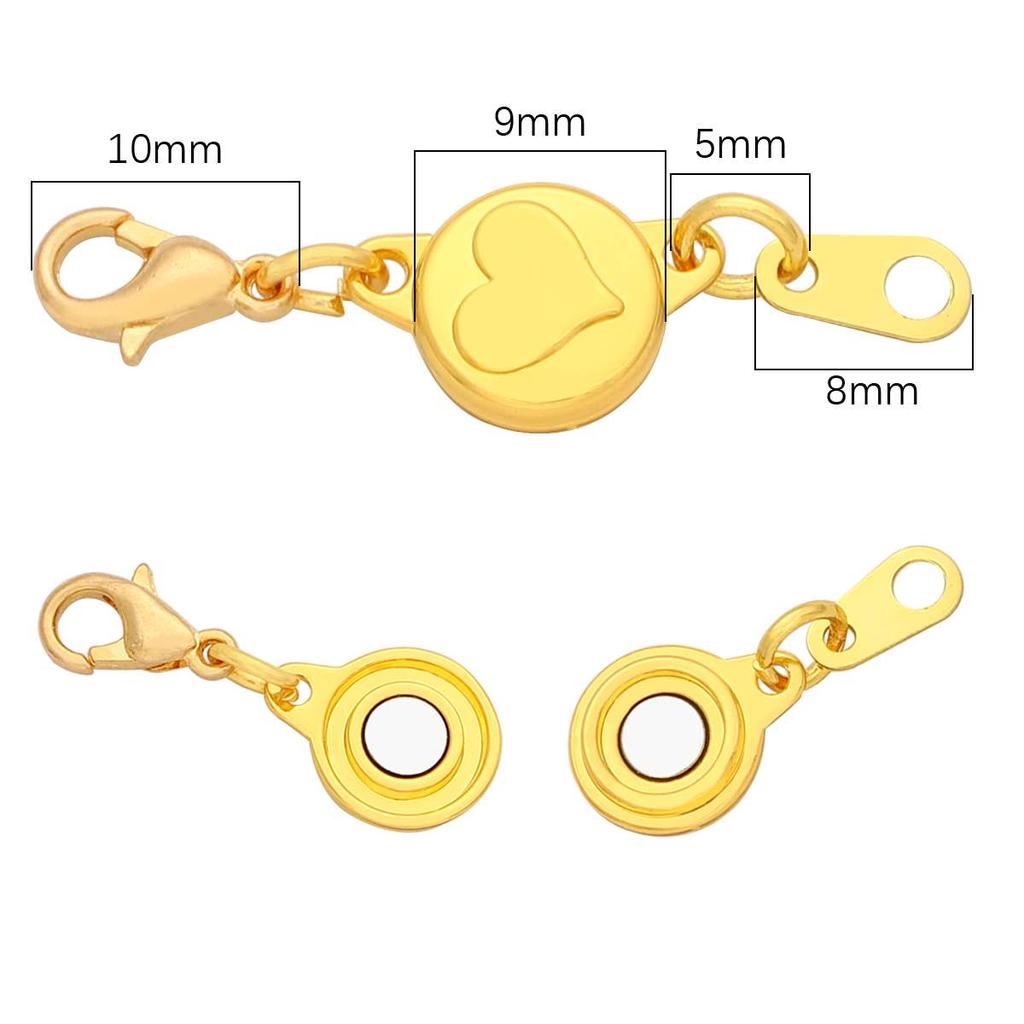 2 Set Chiusure Magnetiche a Blocco Terminali a Moschettone Estensori a Catena Convertitori per Connettori di Collane Braccialetti