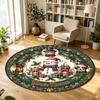Navidad (72) Alfombra Circular de Terciopelo de Cristal Personalizada con Nombre y Texto Redonda Suave para Decoración de Sala de Estar y Dormitorio