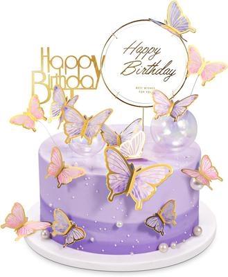 Butterfly Cake Decoration Acrylic Cake Decoration Suitable for Baby Baptism Wedding Birthday Party Decoration