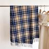 Japan and South Korea sweet imitation cashmere plaid warm shawl scarf unisex autumn and winter fashion versatile fringed scarf