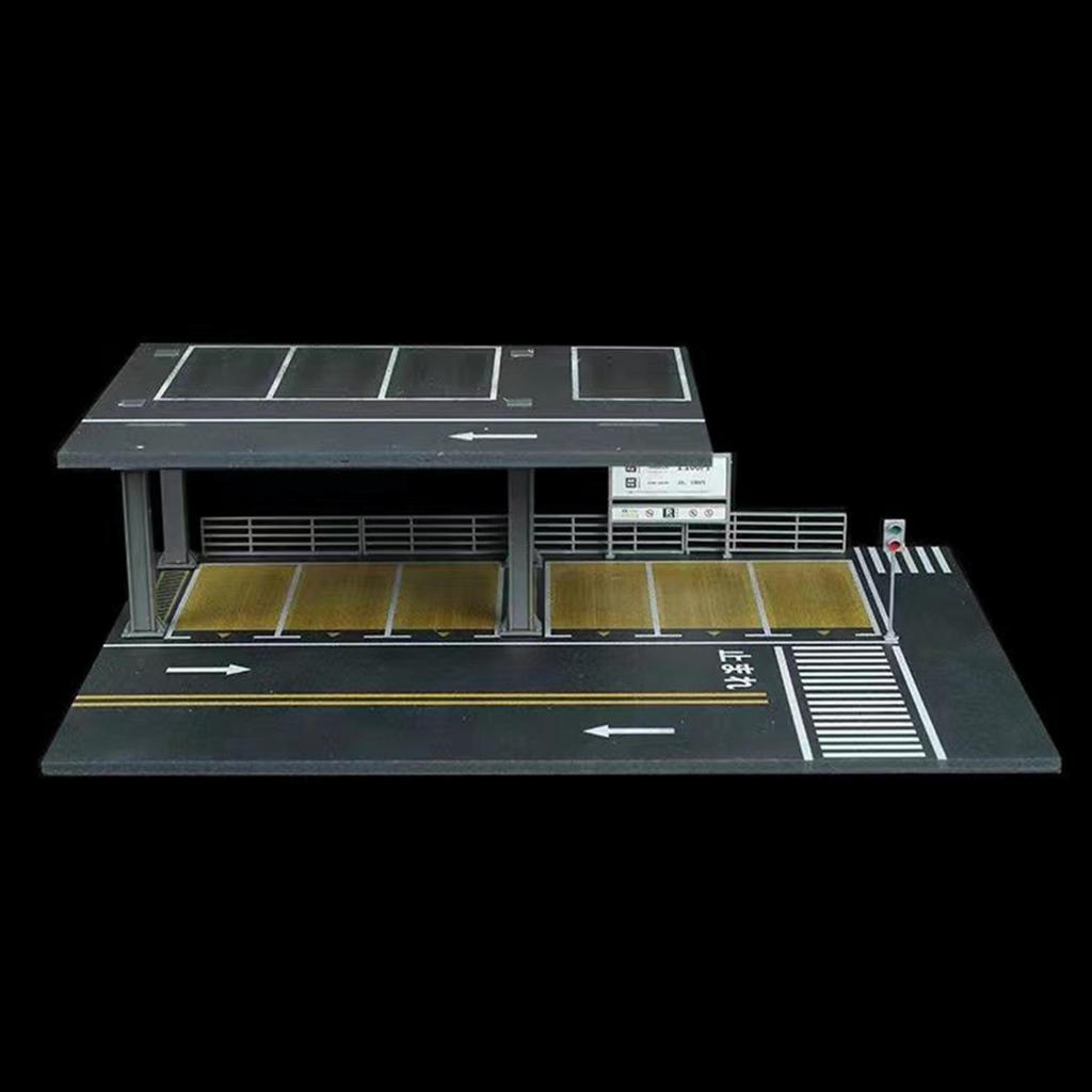 1/64 Model Car Display Organizer Decorative Toy Storage Box Parking Garage Diorama