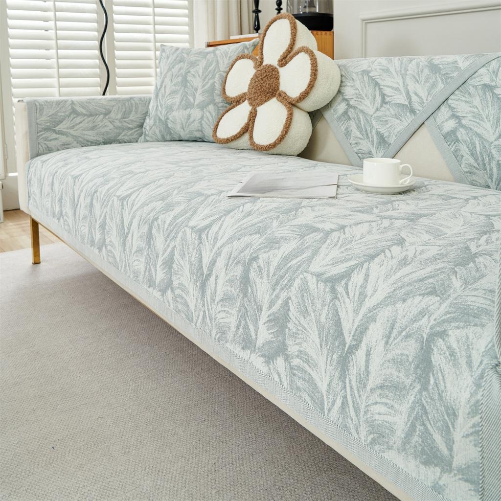 Plant Jacquard Chenille Sofa Cover Sofa Cushion Cover Four Season Sofa Towel Anti Slip Non Slip Couch Covers, Furniture Cover
