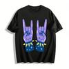 Rock Love Gesture Print Top Trendy Street Style Unisex Loose Casual T-Shirt Pure Cotton T-shirt