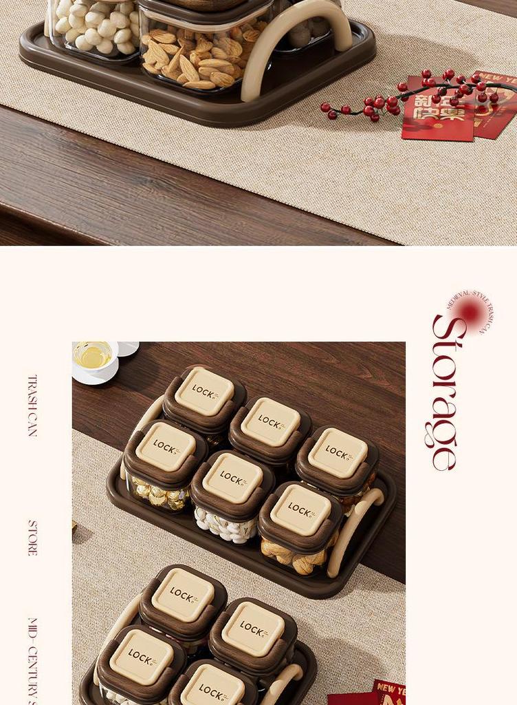 Transparent Snack & Nut Storage Box for Living Room