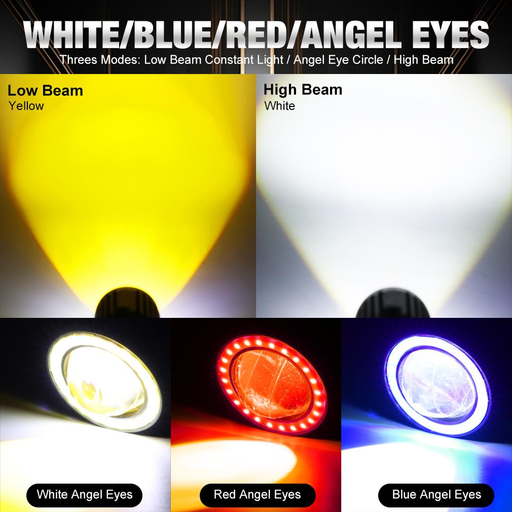 1 Adet 12-80V Evrensel H4 LED Motosiklet Farı 16000Lm BA20D H6 Melek Göz Motor Led Ampul CSP Çip Lens Motosiklet Farı Beyaz Sarı Hi Lo Işın