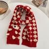 Cute bear short knitted handmade DIY scarf women's winter warm versatile student wool scarf