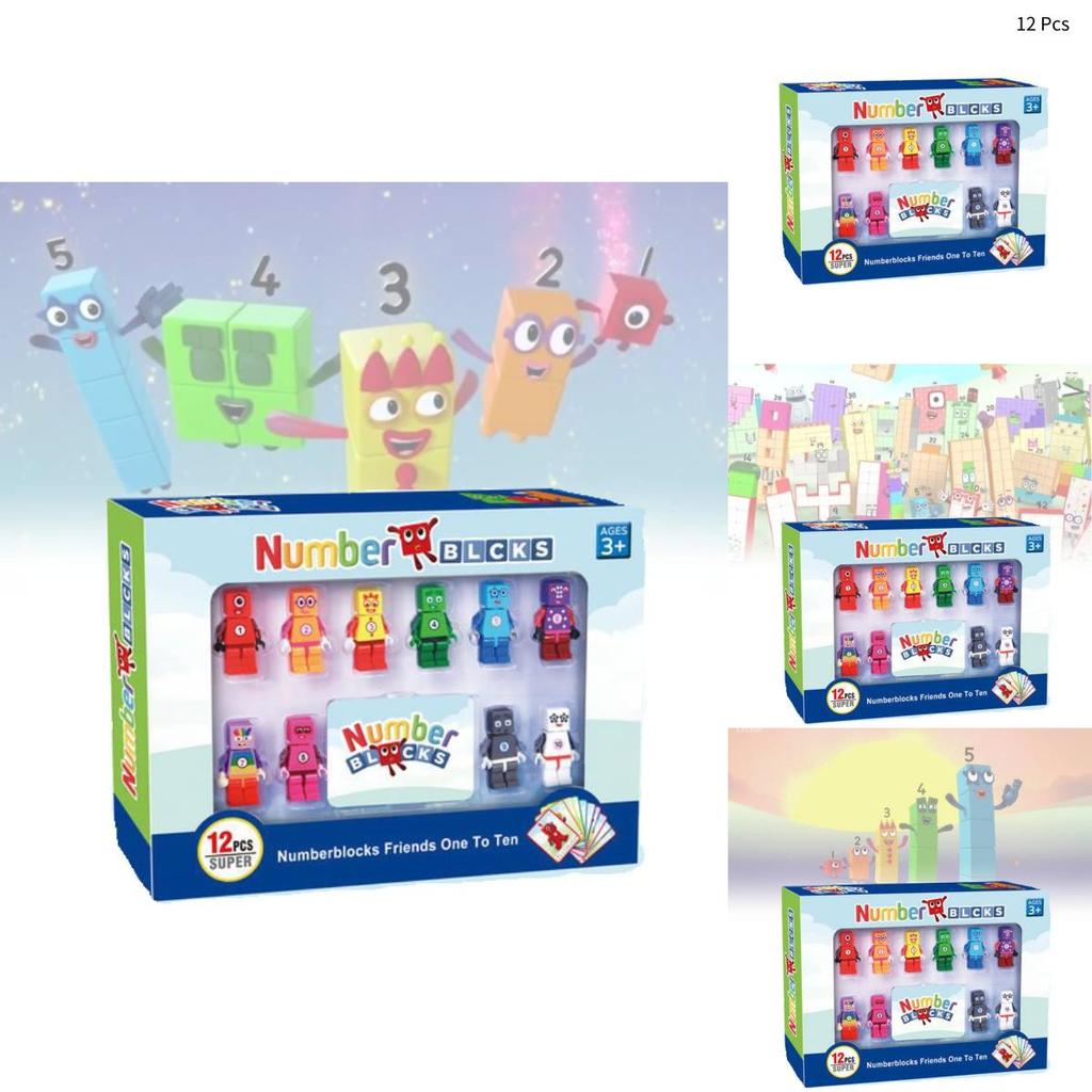 Unique My World Number Blocks With Character Cards Fun Educational Building Set