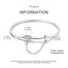 925 Silver Bracelet Heart Perfume Colorful Zircon Clasp Snake Chain Fit Original Charms DIY Jewelry