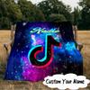 Custom Name Music Tik Celebration Blanket  Ideal Bedding Blanket Perfect for Travel, Camping, Living Rooms, Offices, Sofas, Fan Christmas gift