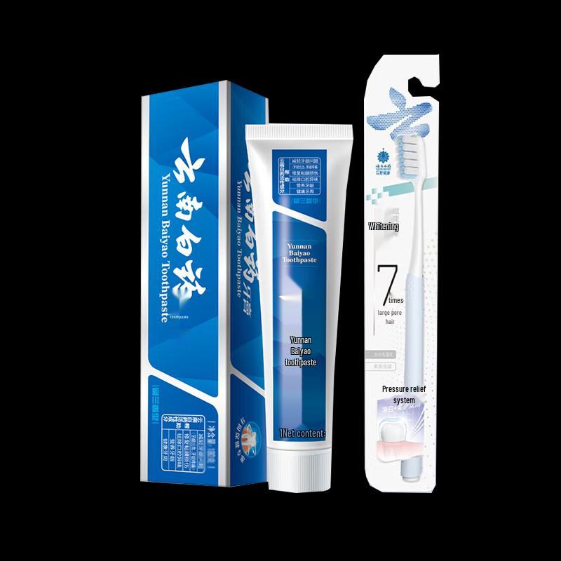 Yunnan Baiyao Pfefferminz-Zahnpasta 215g mit Aufhellungs-Zahnbürste