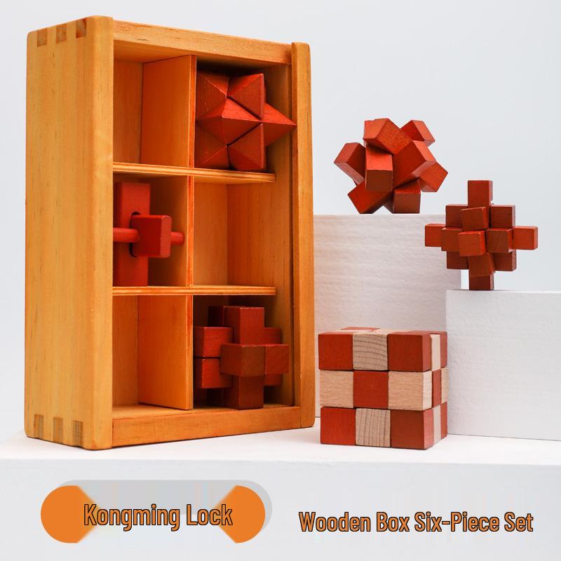 

Класичні Дерев яні Розвиваючі Іграшки: Гра-головоломка Замок Конгмінга та Лубаня для дітей та дорослих