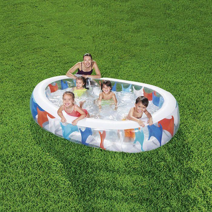 Piscine Gonflable Pour Enfants - BESTWAY - Elíptica - Ovale - Vinyle Résistant Testé - Bleu
