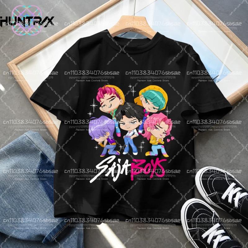 Kpop Demon Hunters Cartoon Tee Shirt Harajuku Cool Kids T-shirts Cotton Summer Tops Saja Boys Outfits Gift Baby Girl Boy Clothes