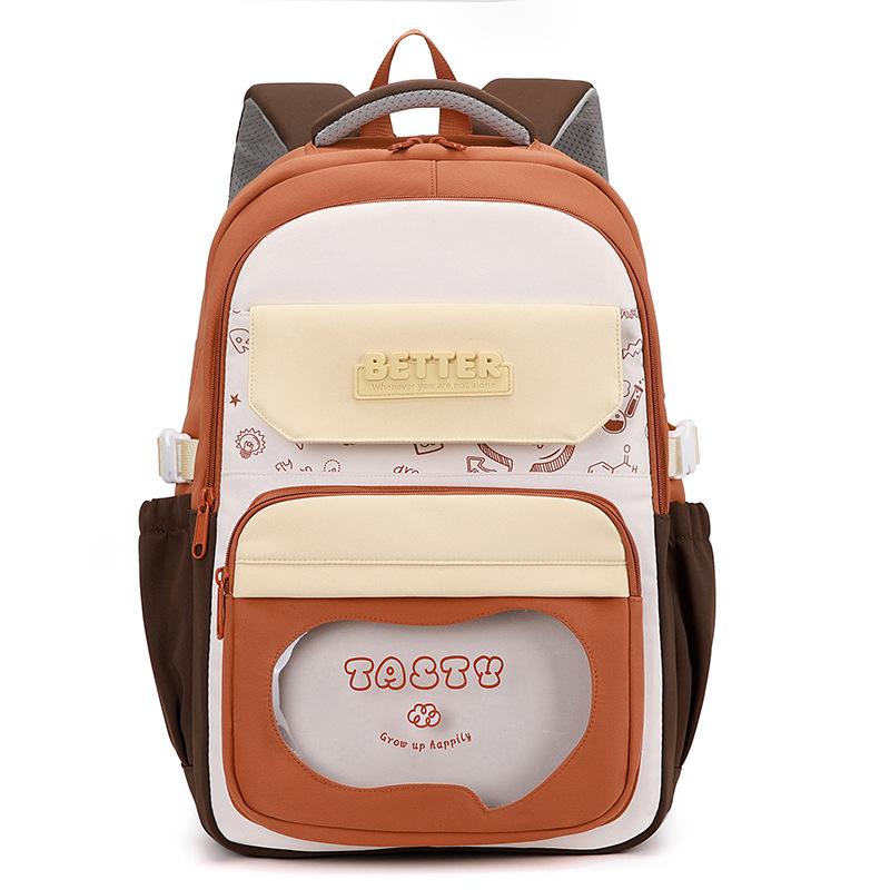 Junior High School Student Schoolbag Children Contrast Color Backpack Women's Large Capacity Backpack