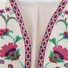 Women Vintage Floral Embroidered Open Waist Coat Ladies National Style Vest Jacket Outfits Casual Vacation Crop Top