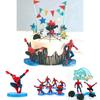 7pcs Mini Spiderman Figures Pvc Miniatures Desktop Cake Topper Decoation
